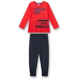 Sanetta Pijama de niño de 2 piezas, camiseta de manga larga y pantalón rojo 116