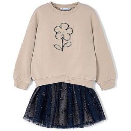 Mayoral Conjunto de niña de 2 piezas, jersey y falda azul oscuro 116