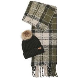 Barbour Set de regalo gorro y bufanda SALTBURN oliva