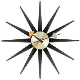 Vitra Reloj de pared Sunborst Clock 47cm (Latón/Negro) negro