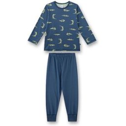 Sanetta Pijama de niño de 2 piezas, camiseta de manga larga y pantalón azul 128