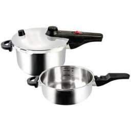 Kelomat Juego de olla a presión 22cm 4,5+3,0L plata