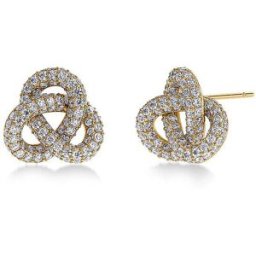 Edblad Pendientes INFINITY KNOT SPARKLE STUDS Large Gold oro