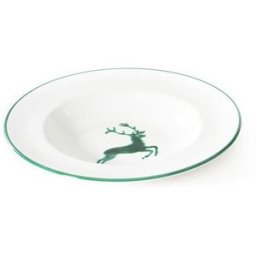 Gmundner Keramik Plato hondo Gourmet Ciervo Verde 24cm verde
