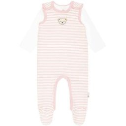 Steiff Conjunto de bebé, pelele y camiseta rosa 74