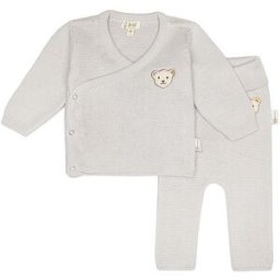 Steiff Conjunto de bebé de cárdigan y pantalón de punto de 2 piezas gris claro 62