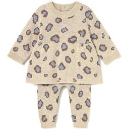 Mayoral Conjunto de bebé de 2 piezas vestido y pantalón beige 68