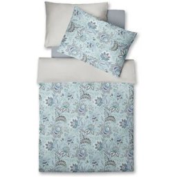 Fleuresse Ropa de cama de satén MIAMI 70x90cm/140x220cm Azul empolvado azul claro