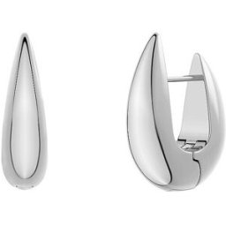 Edblad Pendientes CREST HOOPS Large Steel plata