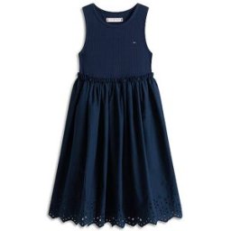 Tommy Hilfiger Vestido de niña azul oscuro 176