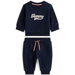 Tommy Hilfiger Conjunto de bebé de 2 piezas, suéter y pantalones de chándal azul oscuro 62