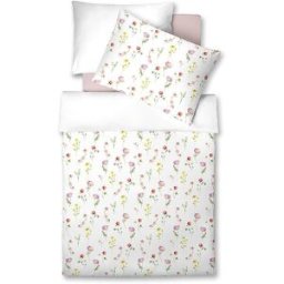 Fleuresse Ropa de cama Tencel LUXURY 70x90cm / 140x200cm Wildflower Joy blanco