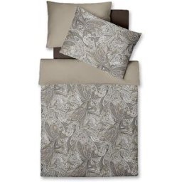 Fleuresse Ropa de cama de satén 70x90cm/140x200cm STOCKHOLM Taupe gris