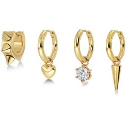 Edblad Pendientes PEAK HOOPS ICON ONE HEART Oro oro