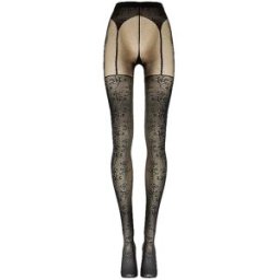 Wolford Medias de moda FLOWER 20 DEN black/black negro S