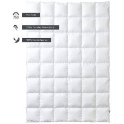 Kauffmann Edredón de plumón con casetes Premium 750 140x220cm (580g cálido) blanco