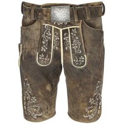 Beckert Pantalones cortos de cuero de ciervo HOCHKÖNIG marrón 52