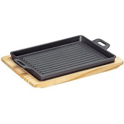 Küchenprofi Plato para parrilla/servir 32x22xm de hierro fundido / Negro negro