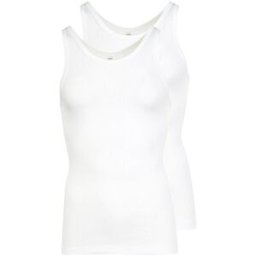 Huber Camiseta de tirantes - Camiseta interior, paquete de 2 blanco XXXL