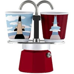 Bialetti Cafetera Espresso Mini Express 2 Tazas Rojo Decoración rojo