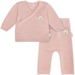Steiff Conjunto de bebé de 2 piezas: cárdigan de punto y pantalón de punto rosa 56