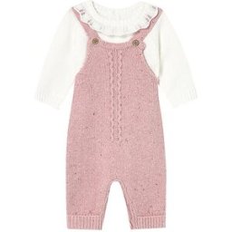 Mayoral Conjunto de bebé de 2 piezas, jersey y peto rosa 68