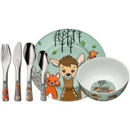 Wmf Juego de cubiertos para niños de 6 piezas FOREST FRIENDS Cromarg.Bunt plata