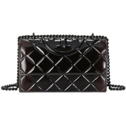 Tory Burch Bolso de cuero - Bolso bandolera FLEMING Small marrón