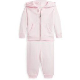 Ralph Lauren Conjunto de bebé de 2 piezas, chaqueta de chándal con pantalones de jogging rosa 74