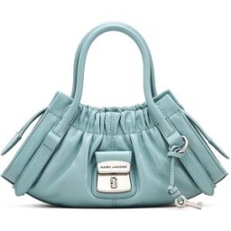 Marc Jacobs Bolso de cuero - Mini Bolso THE SMALL SATCHEL azul claro