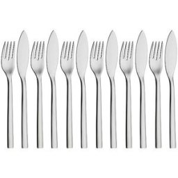 Wmf Cubiertos para pescado NUOVA, 12 piezas, Cromargan plata