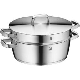 Wmf Bräter icónico con inserto para cocinar al vapor 28cm Cromargan plata