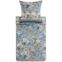 Bassetti Ropa de cama de satén BOBOLI 70x90cm/140x220cm Azul humo azul claro