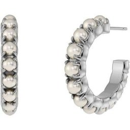 Edblad Pendientes LILO HOOPS Large Steel plata