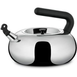 Alessi Hervidor de agua Bulbul 2,5 l acero inoxidable / negro plata