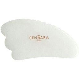 Sentara Piedra de masaje - Cuerno Gua Sha con dientes Jade blanco blanco