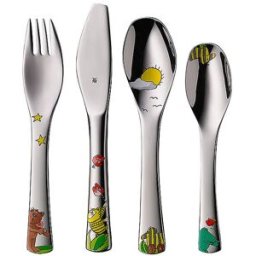 Wmf Juego de cubiertos para niños Janosch de 4 piezas plata
