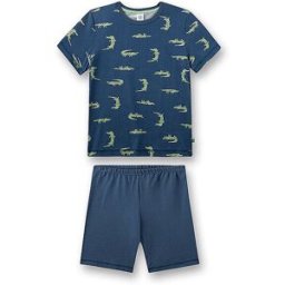 Sanetta Pijama de niño de 2 piezas, camiseta y pantalones cortos azul 128