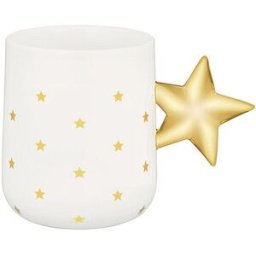 Alessi Taza de Navidad con asa 0,37l DELIGHT Blanco/Oro blanco
