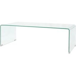 Clicnbuy Mesa de centro vidrio templado 98x45x30 cm claro