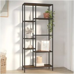 Clicnbuy Estantería de madera contrachapada y acero 80x30x180 cm