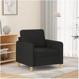 Clicnbuy Sillón de tela negro 60 cm