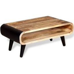vidaxl Mesa de centro de madera de mango rugosa 90x55x39 cm