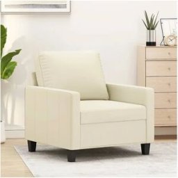 Clicnbuy Sillón cuero sintético crema 60 cm