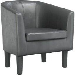 vidaxl Sillón cuero sintético gris