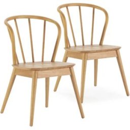 VS Venta-stock Pack 2 sillas Brisa Color Roble, Madera Maciza