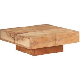 vidaxl Mesa de centro de madera maciza de acacia 80x80x28 cm