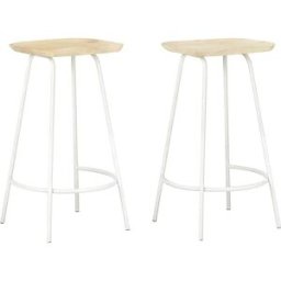 vidaxl Taburetes de cocina 2 unidades madera maciza de mango