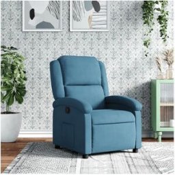 Clicnbuy Sillón reclinable de terciopelo azul