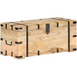 vidaxl Baúl madera maciza de mango 90x40x40 cm